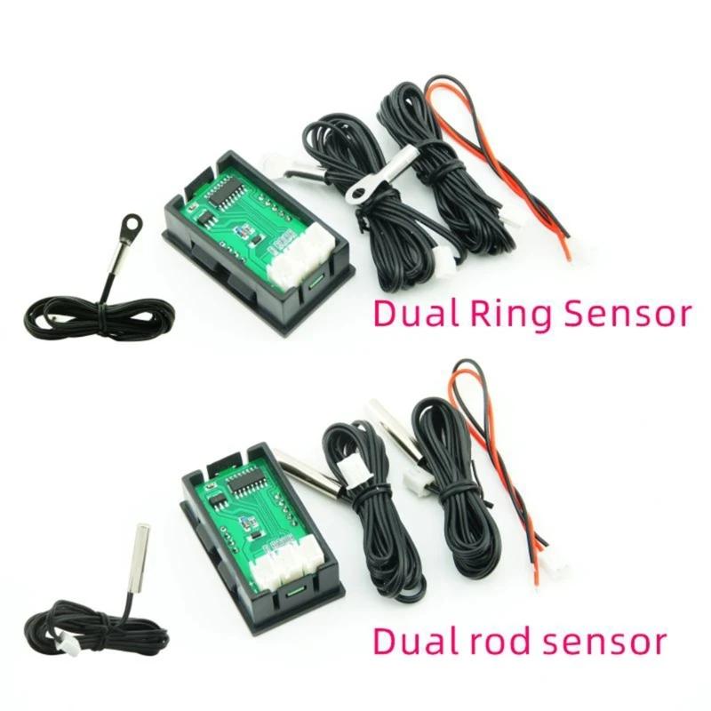 1pc Mini Direct Current 4-28V Digital Thermometer Double Display Detectors Snowmobile Candle Temperature Car Thermom
