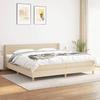 3130382 vidaXL Divan Bed with Mattress Cream 200x200 Cm Fabric