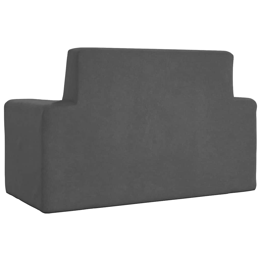 Kids  2 Seater Sofa In Anthracite Soft Plush