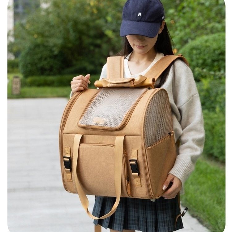 

Expandable Breathable Cat Carrier Bag for Travel Portable Large Space Cat Backpack Cat Carrier Bag Breathable Car Seat Cover хакі