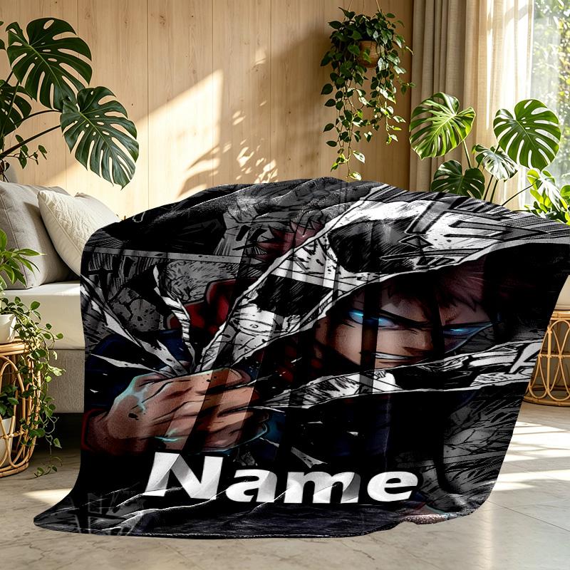 Custom Name Personalized Jujutsu Kaisen Print Blanket, Home Decor, Bedroom, Sofa, Camping, Couch, Gifts for Birthday ChristmasEnthusiasts