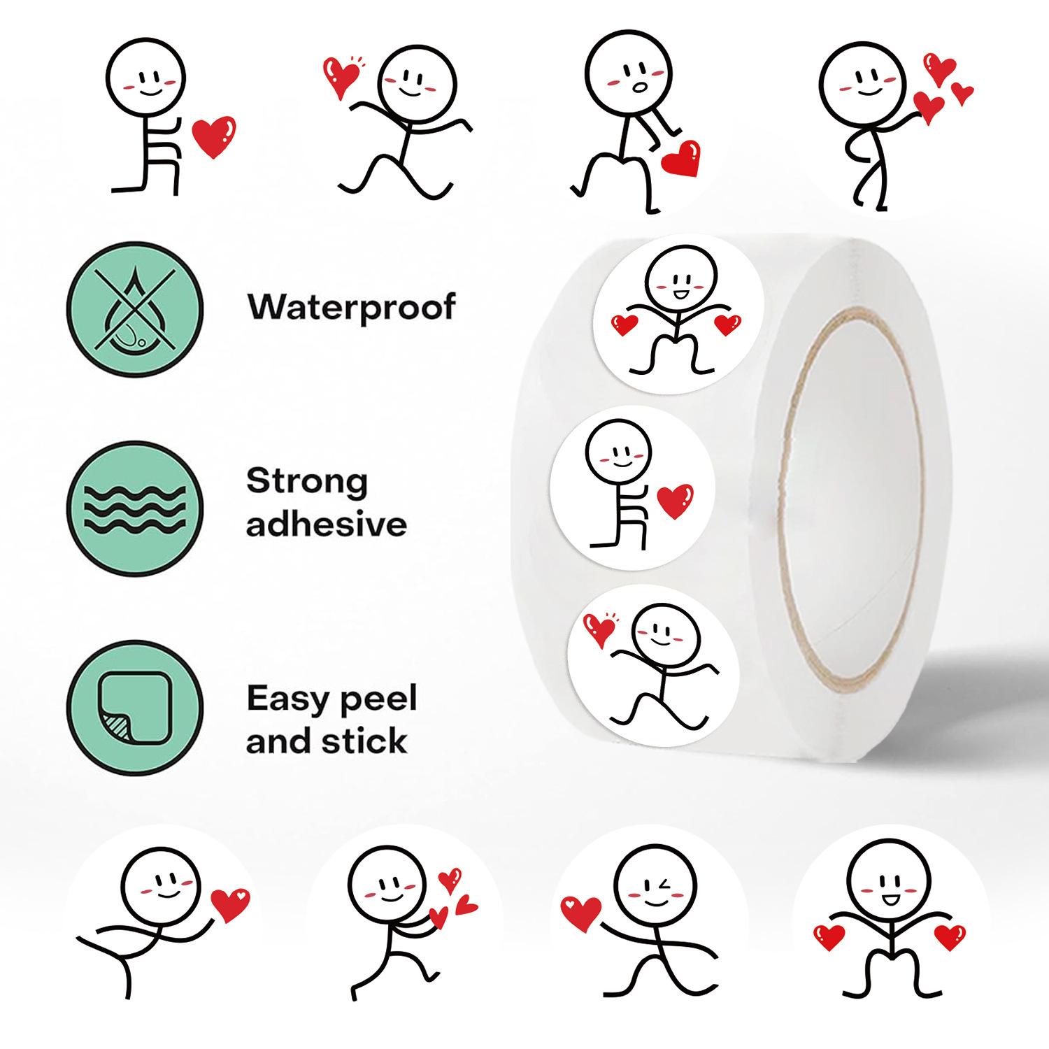 

500 картинок/рулон Новая горячая лента Мультяшная наклейка Ручной материал Декоративная наклейка для запечатывания конвертов Точки