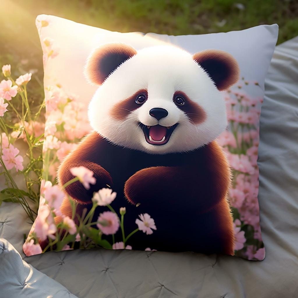 

Мультяшная подушка на диван «Красная панда», милая подушка, подушка для квартиры, наволочка для подушки B&B, спинка flannel 45x45cm double-sided [without pillow core]