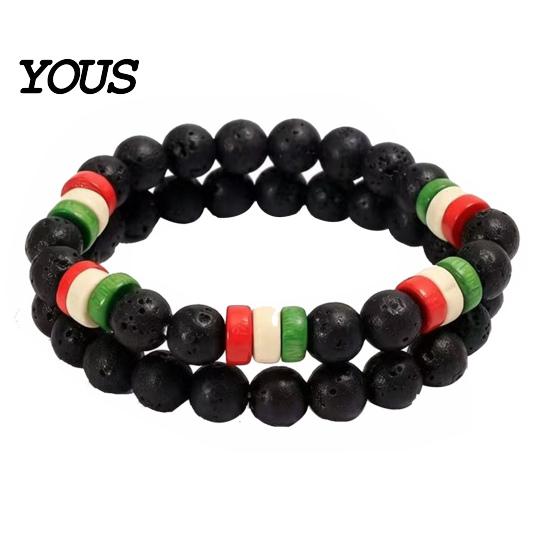 Versatile Fashion Accessories for Men Natural Obsidian Stone Bracelet Men, 8mm Rock Beaded Simple Wrist Decor Stretch Bracelet, Stackable Elastic