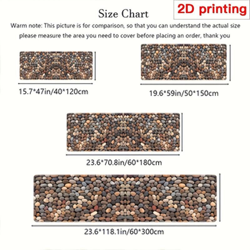 1Pcs Pebble Print Pattern Non-Slip Washable Area Rug Runner for Kitchen, Bathroom, Living Room & Hallway