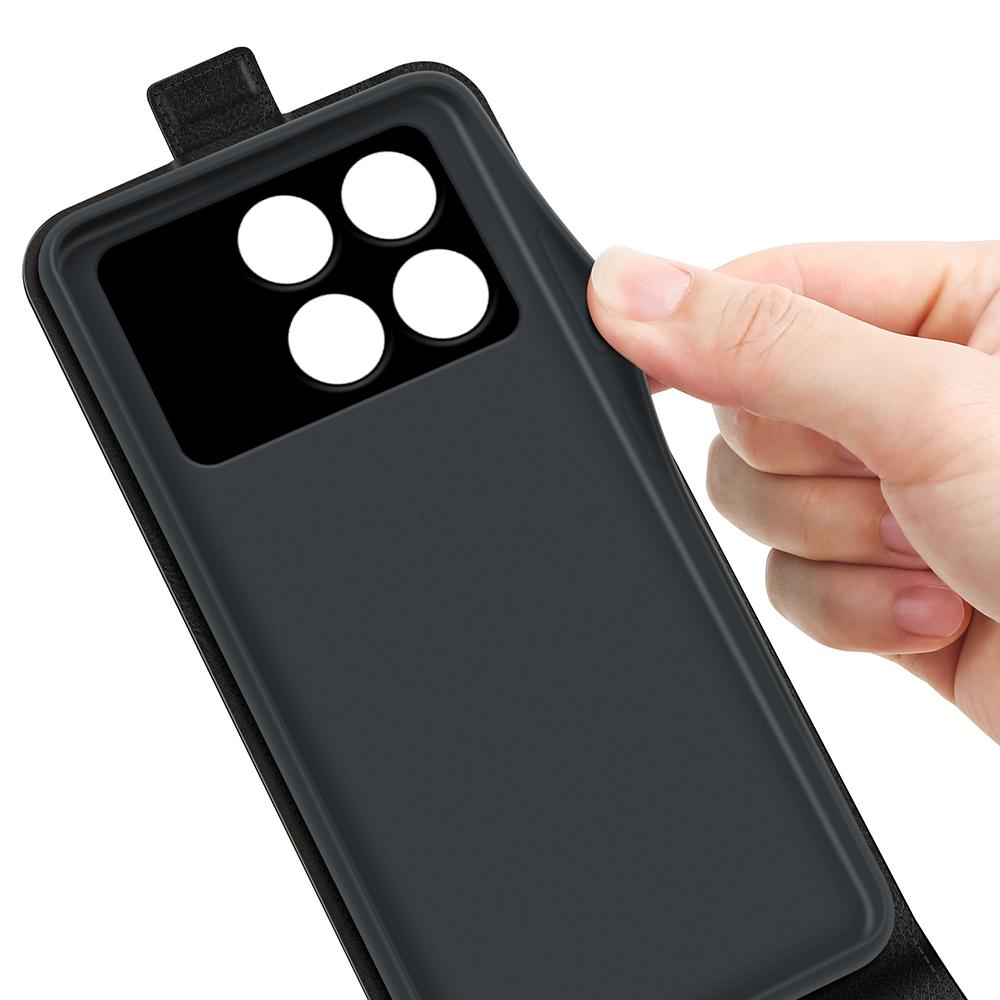 For Xiaomi Poco F6 Pro 5G/Redmi K70 5G/K70 Pro 5G Leather Cover Vertical Flip Crazy Horse Texture Phone Case
