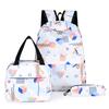 Student backpack three-piece fashion casual printed backpack large capacity computer bag college student schoolbag
