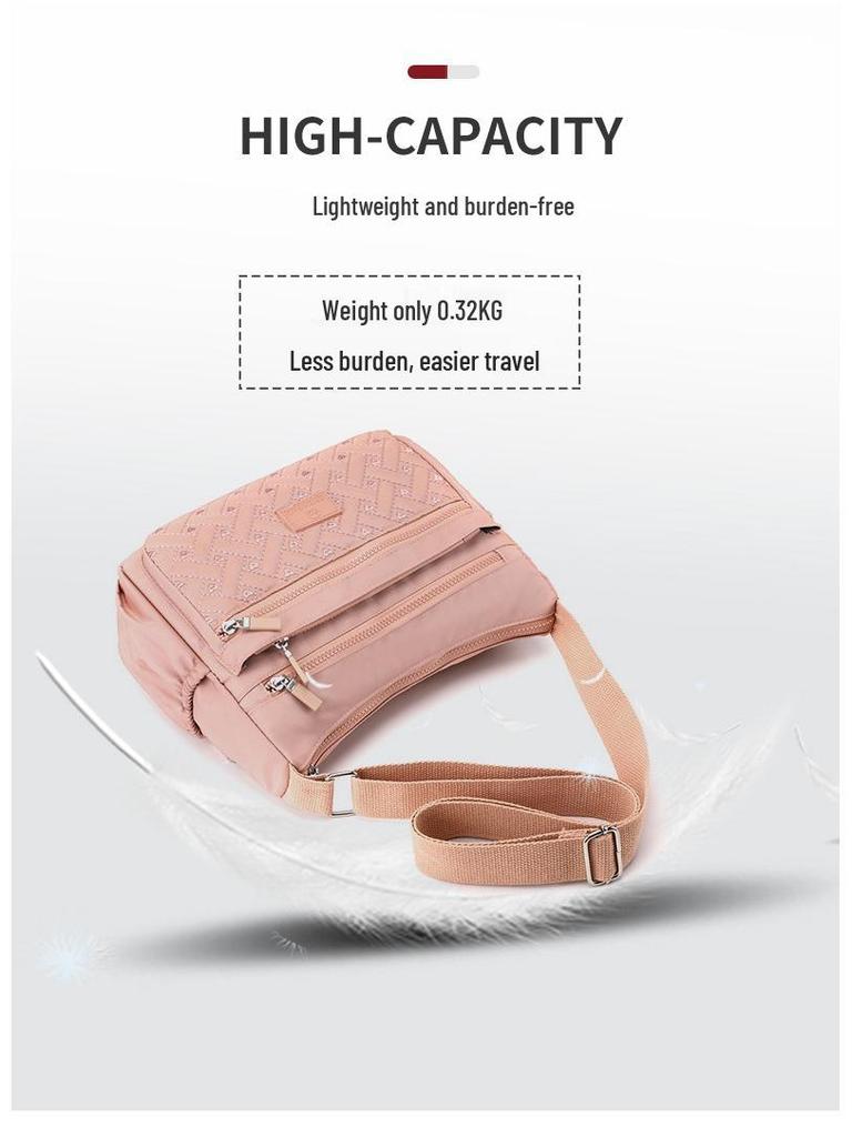 Women's Lightweight Water-Repellent Nylon Crossbody Shopping Bag