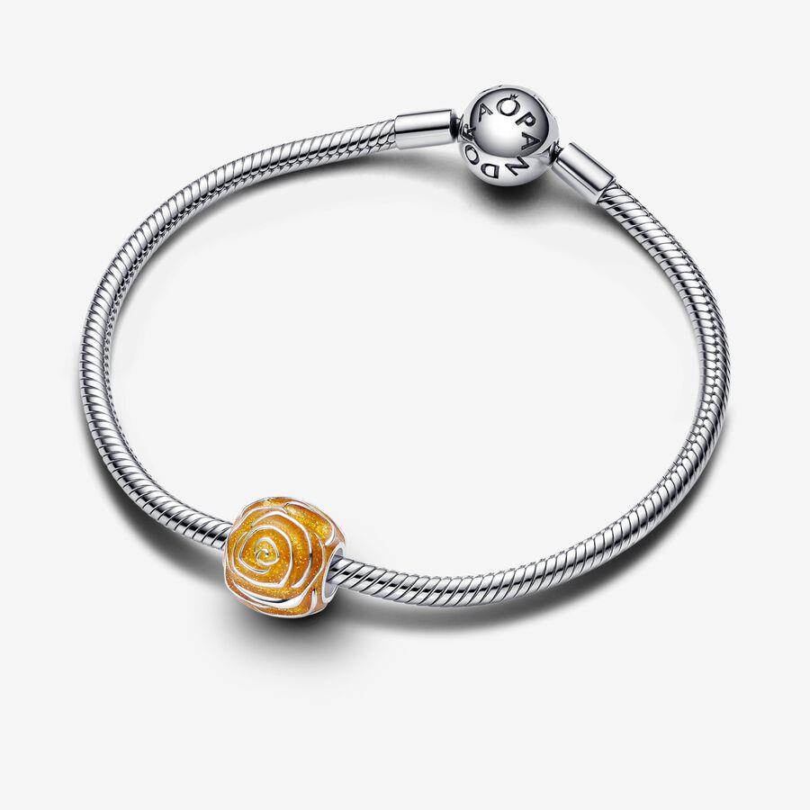 Pandora Yellow Rose In Bloom Charm