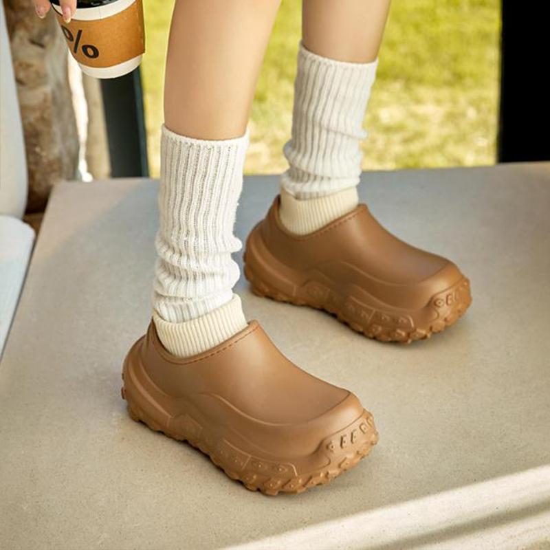 Fashion Smile Pop Stylish Shoes Women Outdoor Waterproof Non-slip Slippers Women Indoor Warm Fluffy Slippers Thick Sole Cotton Slippers