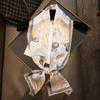 Natural Real Silk Scarf Women  Bandana Scarves Wrap Kerchief Mulberry Spring Fashion Luxury High Quality Hijab 14*145Cm