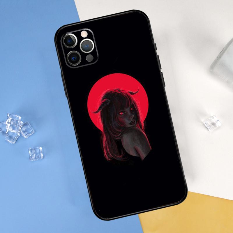Devil Girl Woman Phone Case For iPhone 16 Pro Max 16e 12 13 Mini 11 14 15 Pro Max XR 15 16 Plus Cover Shell