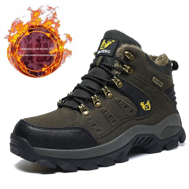 Men's Winter High-Top Snow Boots: Plus Velvet, Thick Sole, Non-Slip, Large Size