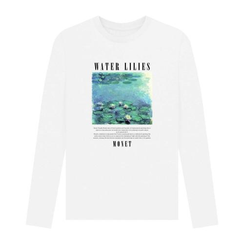 Apoh Unisex Adult Water Lillies Monet Long-Sleeved T-Shirt
