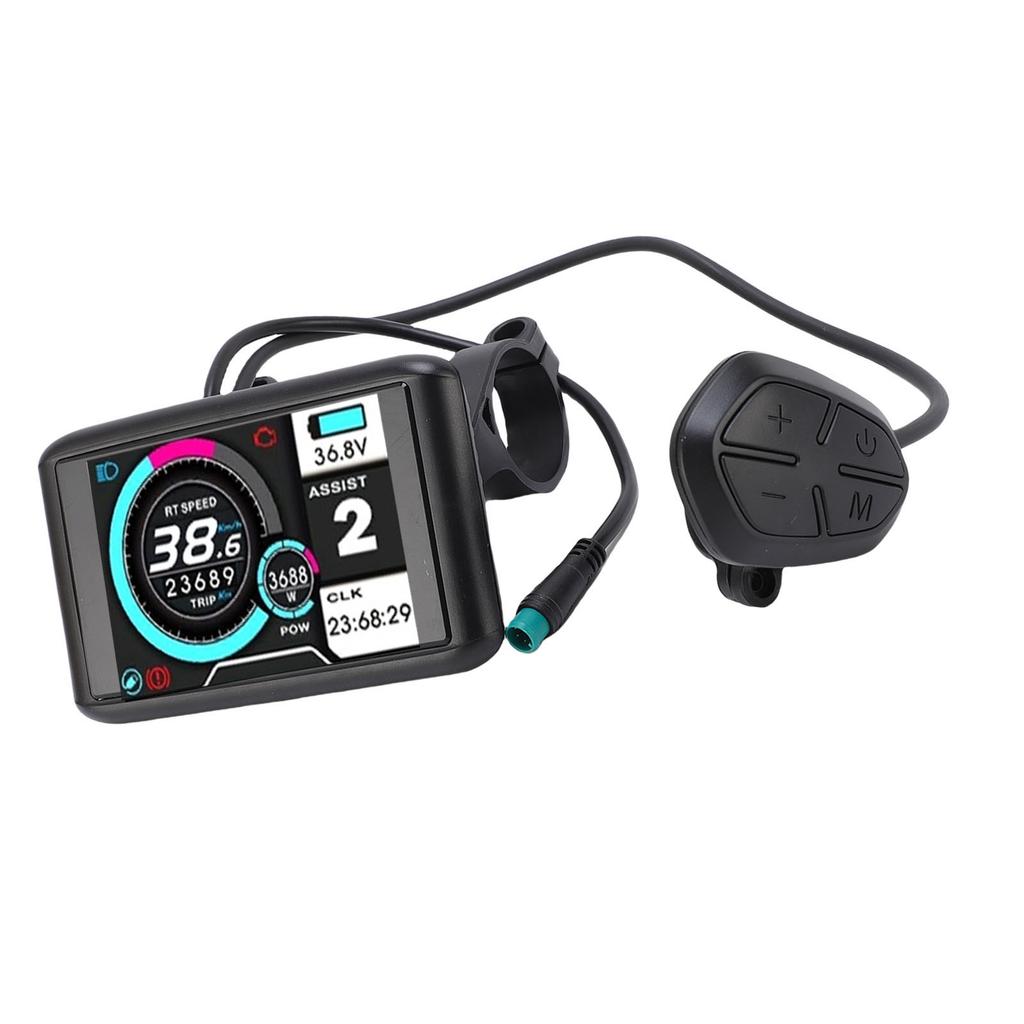 Electric Bike Display Meter Color Screen LCD Panel for 22.2mm Handlebar Bicycle Scooter 5 Cores Water Proof Cable