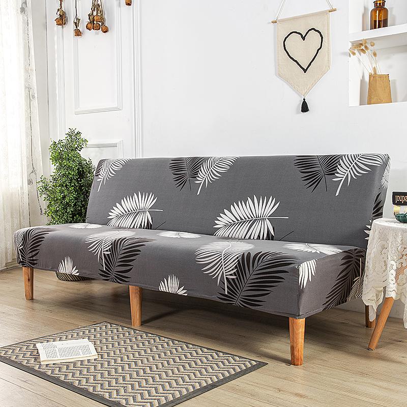 Stretch Futon Cover Armless Sofa Slipcover Folding Sofa Bed Couch Cover Washable Furniture Protector for Sofa Without Armrest
