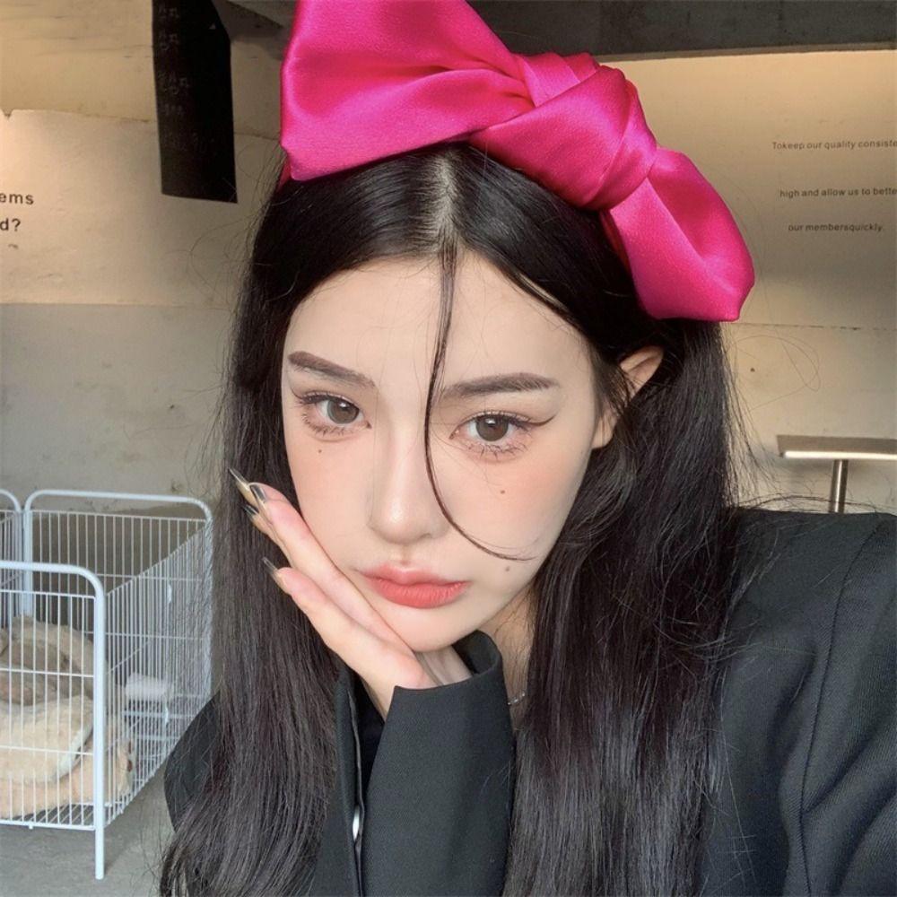 Satin Lolita Hair Band Sweet Cosplay Hair Hoop Elegant Bowknot Headband  Girls