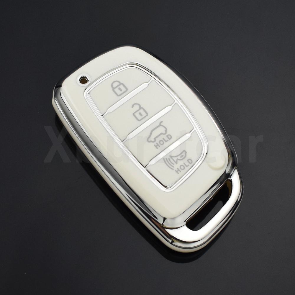 

4 Buttons Tpu Shell Fob Car Smart Key Case Cover For Hyundai Tucson Santa Fe Rena Sonata Elantra Creta Ix35 Ix45 I10 I30 I40