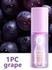 1Pc Fruit Flavored Lip Oil, High Moisturizing Lip Balm, Lemon/Apple/Blueberry/Grape Flavor, Brighten