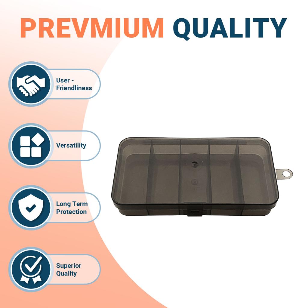 Mini 5 Compartment Plastic Bait Box Transparent Fishing Tackle Storage Box for Lure Hooks Outdoor Angling Accessories
