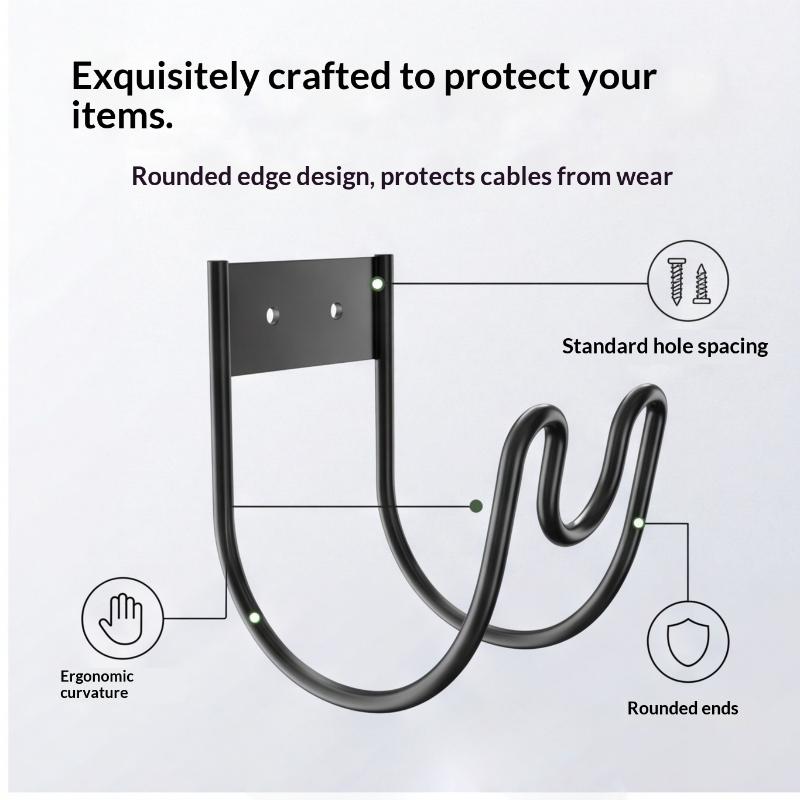 Wall Mounted Garden Hose Hanger Heavy Duty Sprayed Iron Water Pipe Storage Hook for 50ft Hose Patio Garden Use