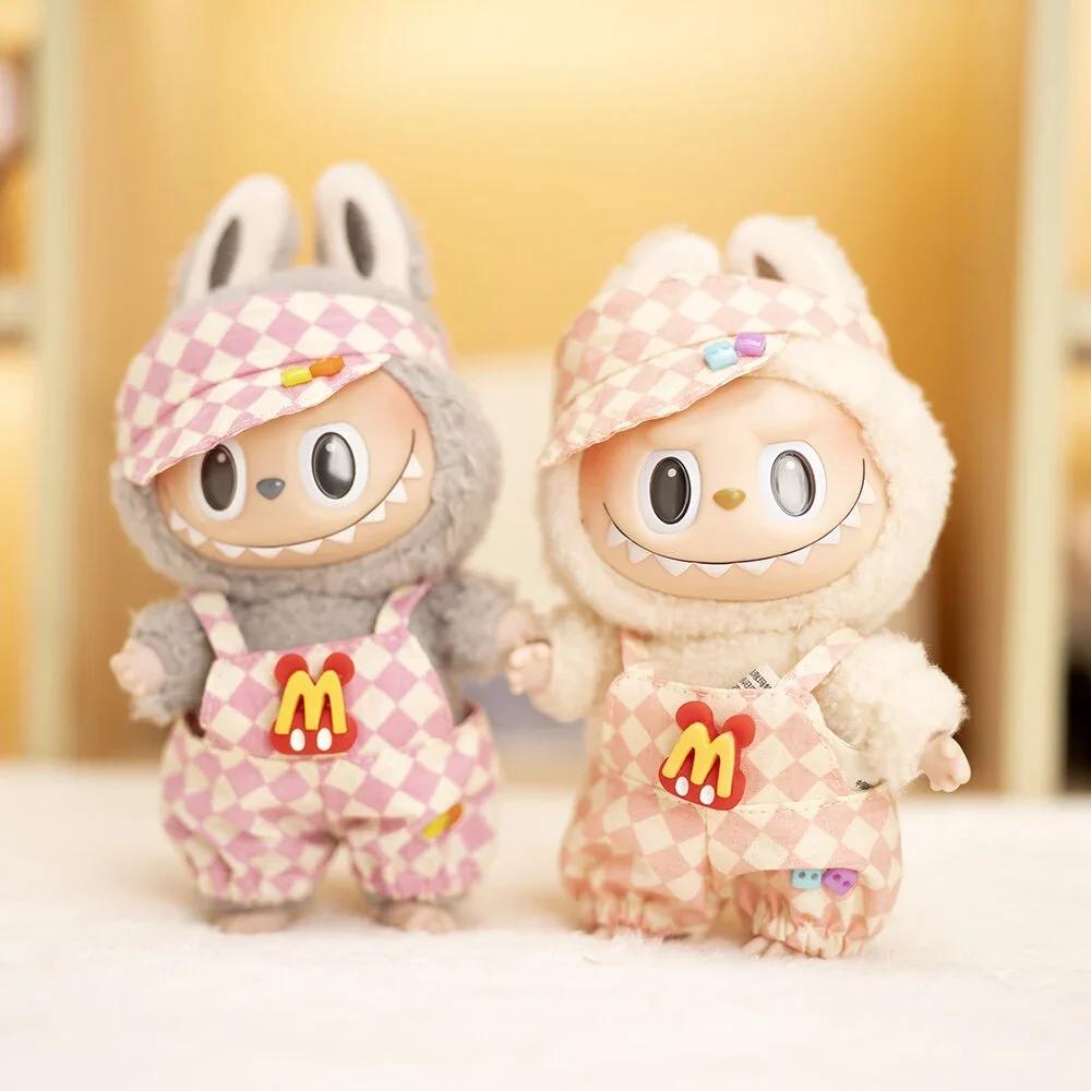 17cm Puppenkleidung Schachbrett Tennis Kleidungsset Baby Anhänger Kleidung Hosenträgerhose Kleidung Ersatz Trend Geschenk