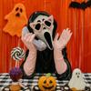 Pink Halloween Ghost Figurine Resin Glowing Ghost Ornament  Haunted House