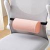Memory Foam Lumbar Roll Pillow Stripe Cover Cylinder Shape Memory Foam Pillow Fabric Cover Adjustable Strap Office Chair Pillow