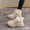 Botas de Neve Quentes de Lã para Mulheres Velcro Antiderrapantes Casuais Sapatos de Inverno para Tornozelo