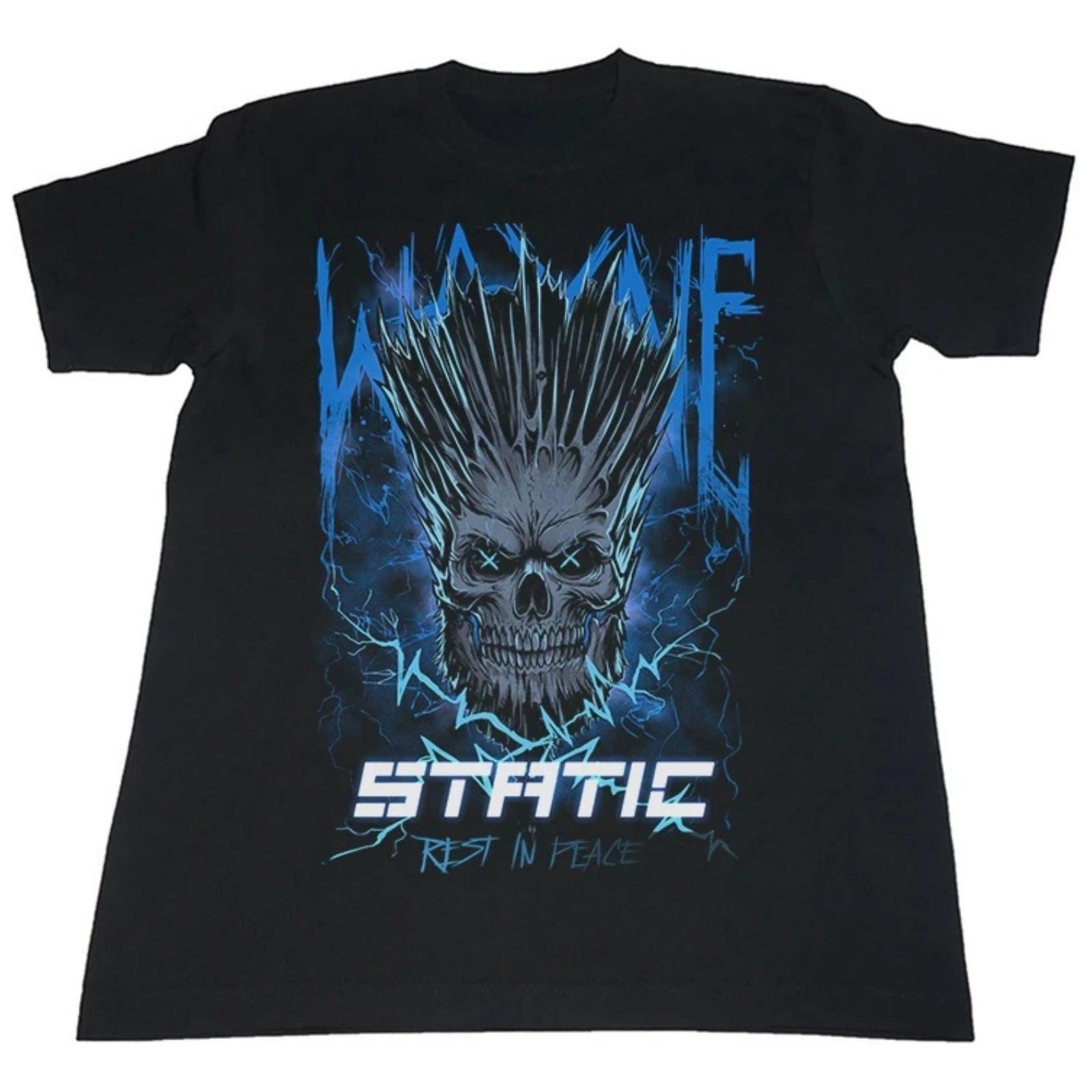 

2025 Street Rock Tide European and American Industrial Metal Static X Band Lead Singer Skull Short Sleeve T-shirt High Quality XXXXXL