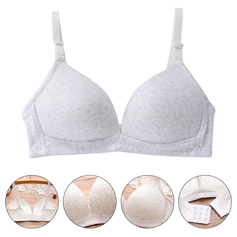 1 st Bekväm Bomull Mjuk Tonårs-BH Trådfri Tränings-BH Enfärgad