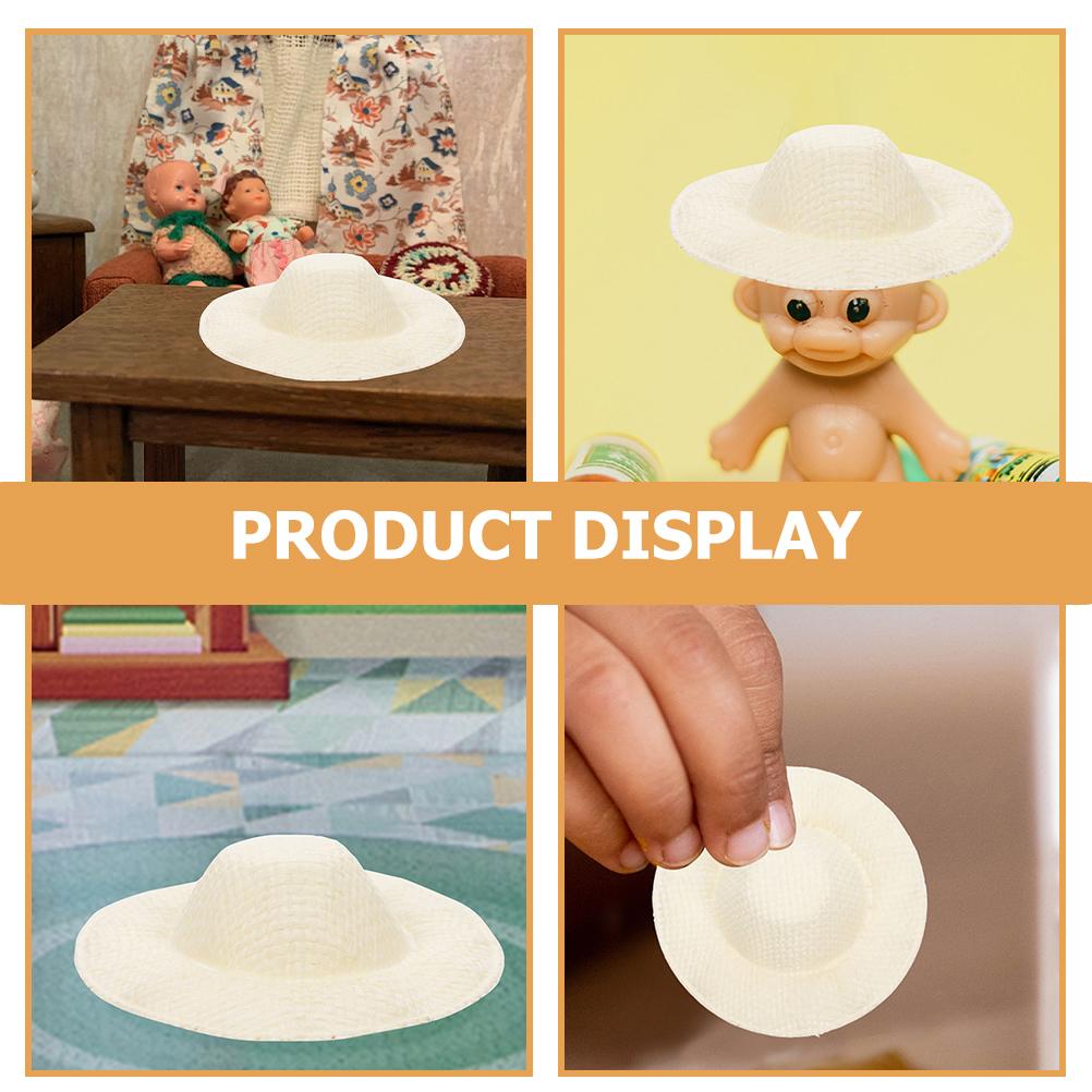 15 Pcs Mini Toy Small Hat Decor House Mini Hats Woven Hat Prop Miniature Tiny Hats Diy Craft Hats Accessories For Bar Living