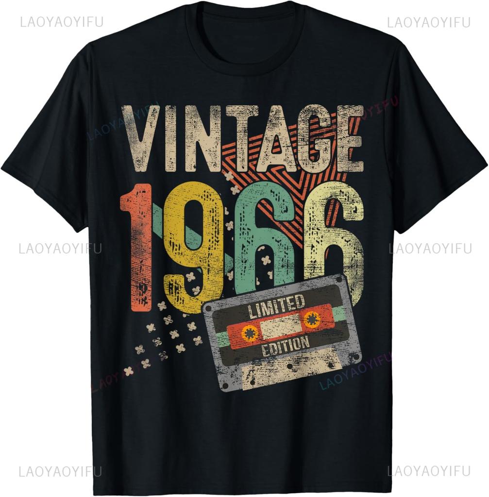 Vintage 1966 59th Birthday Gifts for Men Women 59 Year Old T-Shirt Custom Printed Graphic T Shirts Vintage T Shirt Ropa Hombre