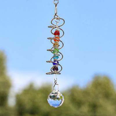 Spiralschwanz-Windspinner, Sonnenfänger, Kristallkugel, Stabilisator, Chakra-Perle, zum Aufhängen, kinetische Windspiele, Regenbogenmacher, Gartendekoration