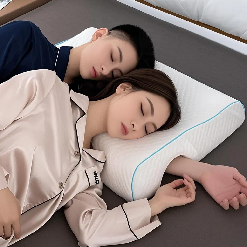 Cuscino per Coppia Braccio Sinistro Destro in Memory Foam Ortopedico Protegge la Vertebra Cervicale Rilascia la Pressione Dolore al Braccio Cuscino per Chi Dorme sul Fianco