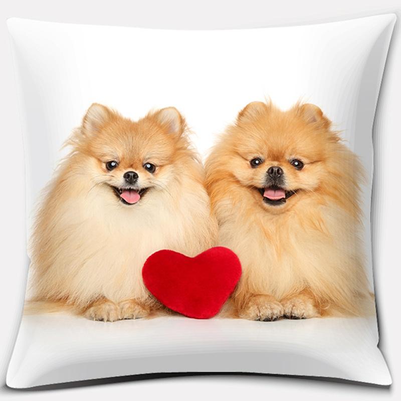 

Квадратная декоративная наволочка с рисунком собаки, подушка для дивана в гостиной, подушка, украшение для дома 18x18Inch