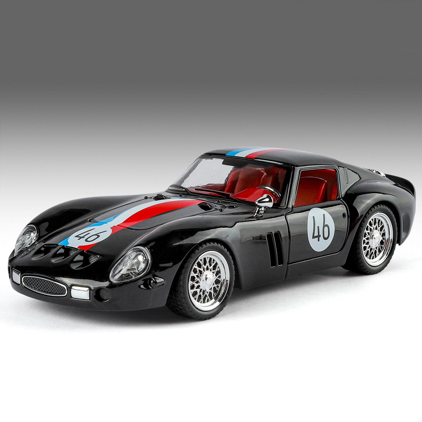 

1:24 250 GTO Alloy Super Sports Car Model Diecast Metal Track Racing Car Vehicles Model Sound and Light Simulation Kids Toy Gift чёрный