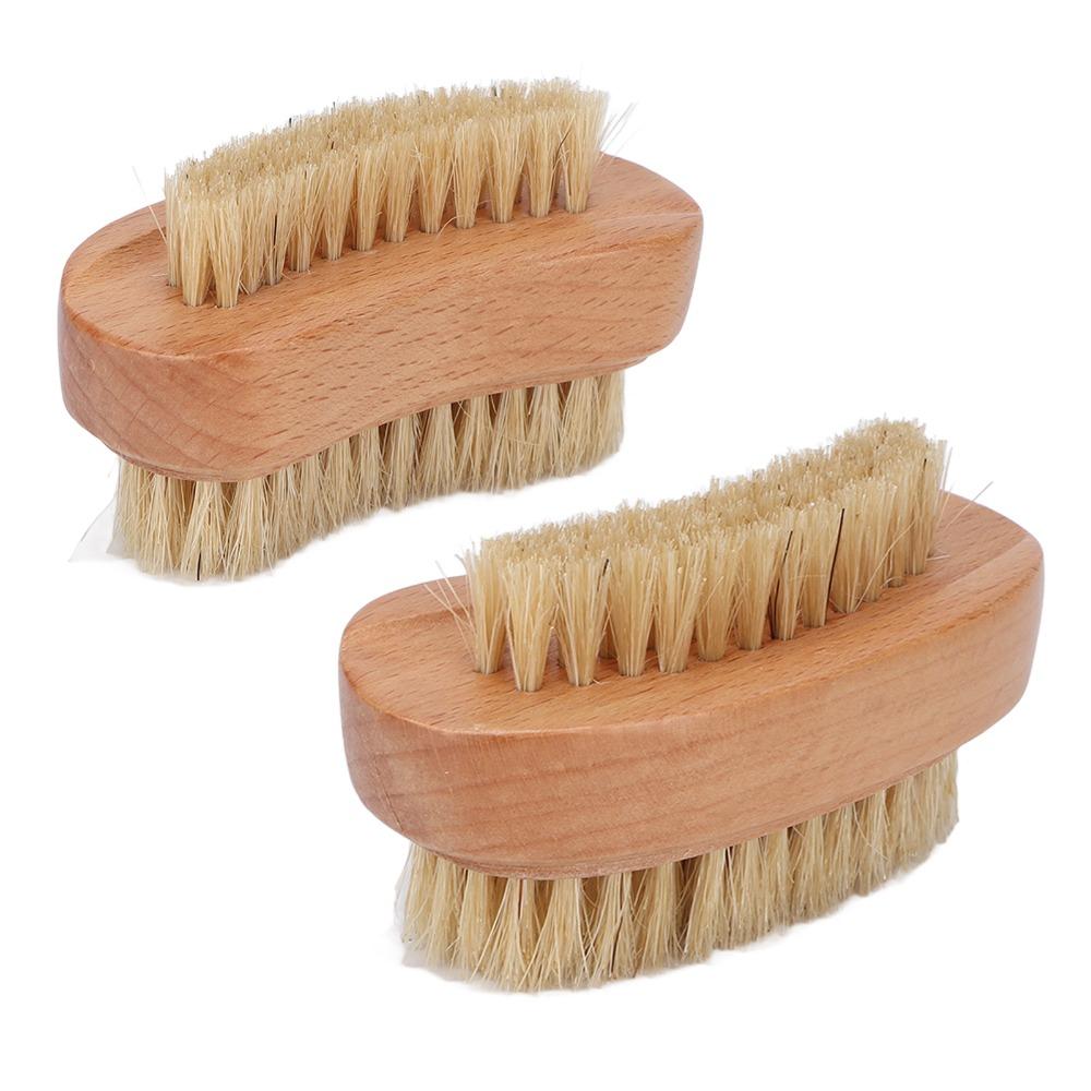 Dual-Sided Wide & Narrow Bristle Cuticle Cleaning Brush Daily Hand And Foot Nail Care