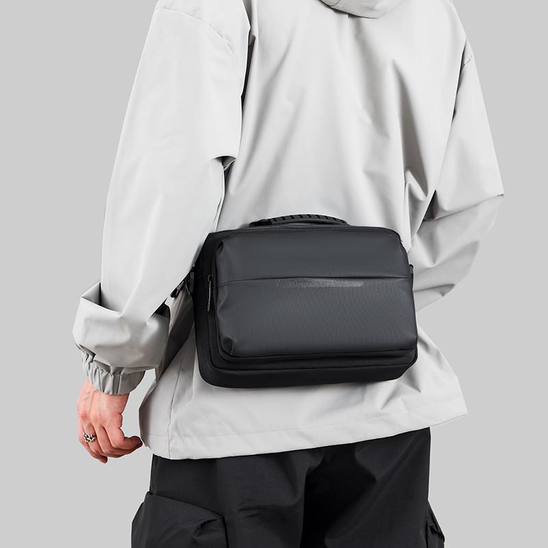 Men's Shoulder Bag Waterproof Crossbody Bag Business Chest Bag Solid Color Handbag