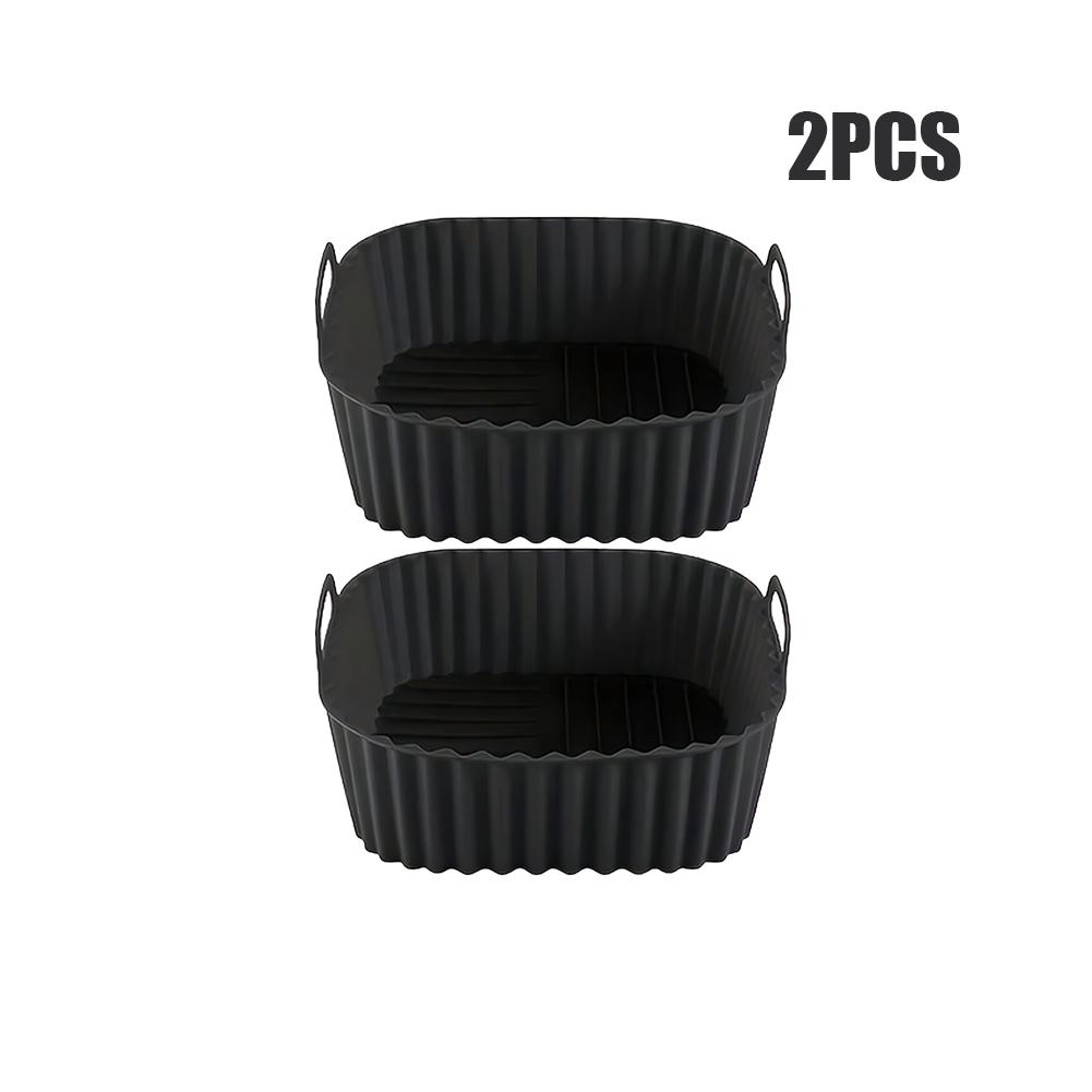 1/2/3PCS Square Silicone Air Fryer Basket Reusable High Temperature Resistant Easy to Clean Air Fryer Grill