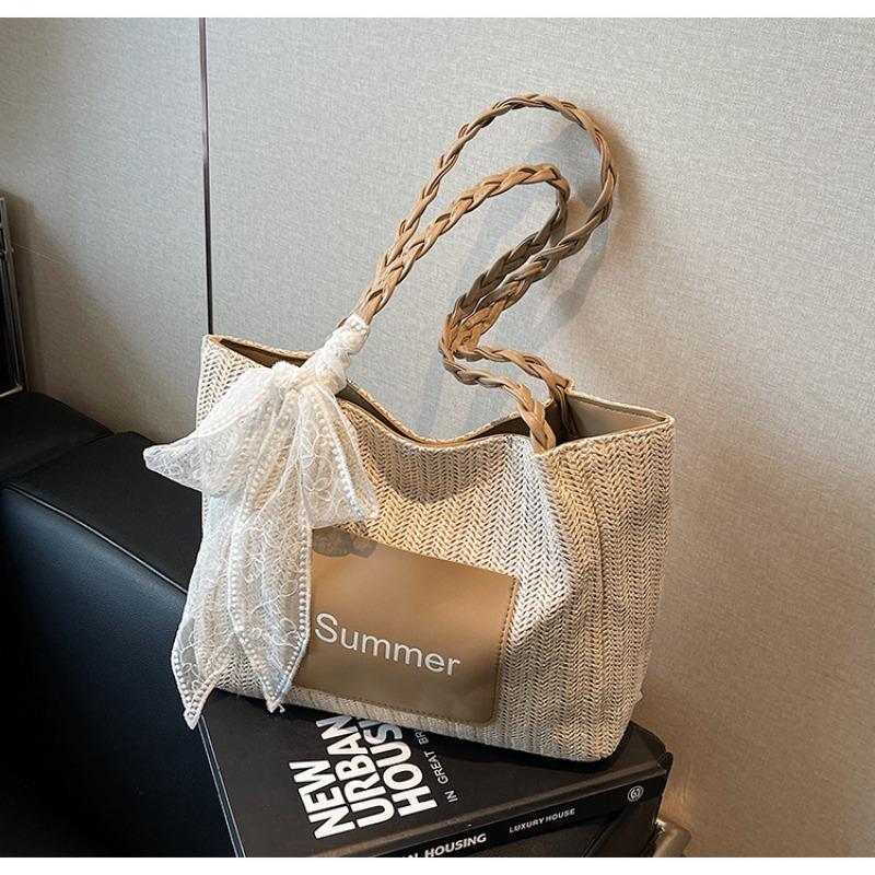 Woven Straw Bag Women's Large-capacity New Vacation Beach Shoulder Bag Commuter Tote Bag Women