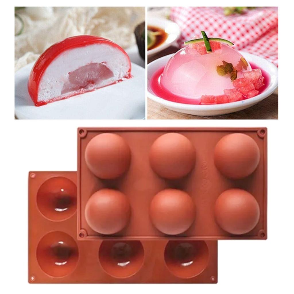 6 Holes Dessert Molds Half Ball Food Grade Silica Gel Cake Making Supplies for Home Kitchen