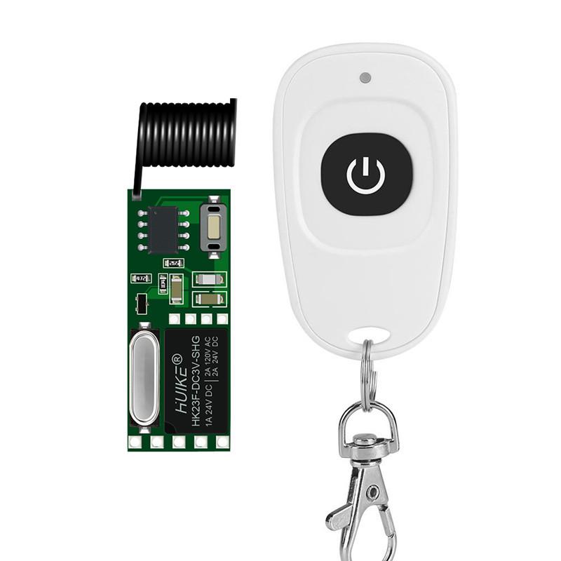 Compact Single Channel Remote Switch (3V/5V) - 1 Button, White 1-Button Remote Control Jog Mode