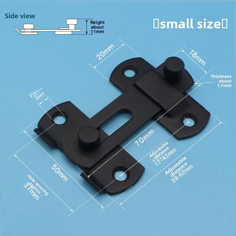 1 Peça Trinco de Porta de Aço Inoxidável, Fechadura Antifurto para Porta de Celeiro Deslizante, Ferramentas Fechadura de Porta Janela Armário Preto Fosco Prata