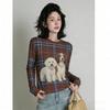 Spring Europe America Fashion Fun Cat Print Women's T-shirt Casual Pullover Women Long Sleeve Clothing Outdoor Street Tees Top