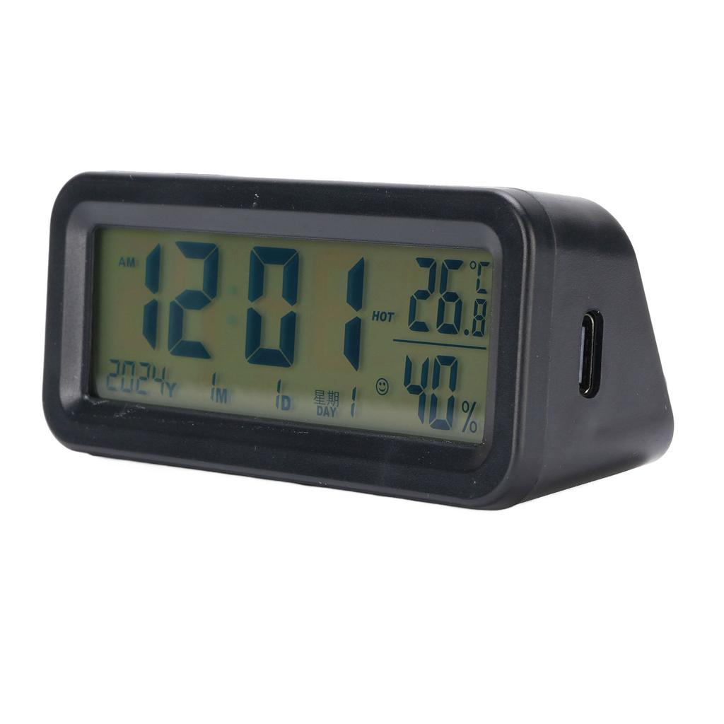 Solar Car Dashboard Clock Automatic Night Display Backlight Automotive Digital Clock Temperature