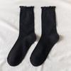 Women Crew Socks Soft Cotton Comfortable Breathable Ruffle Edge Casual Everyday Socks for All 1 Pair