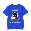 Go Away I’m Introverting Graphic T- Shirts Funny Cat Gamer Gaming Tshirts Tops Fashion Harajuku Tees Women Men Oversized T-shirt