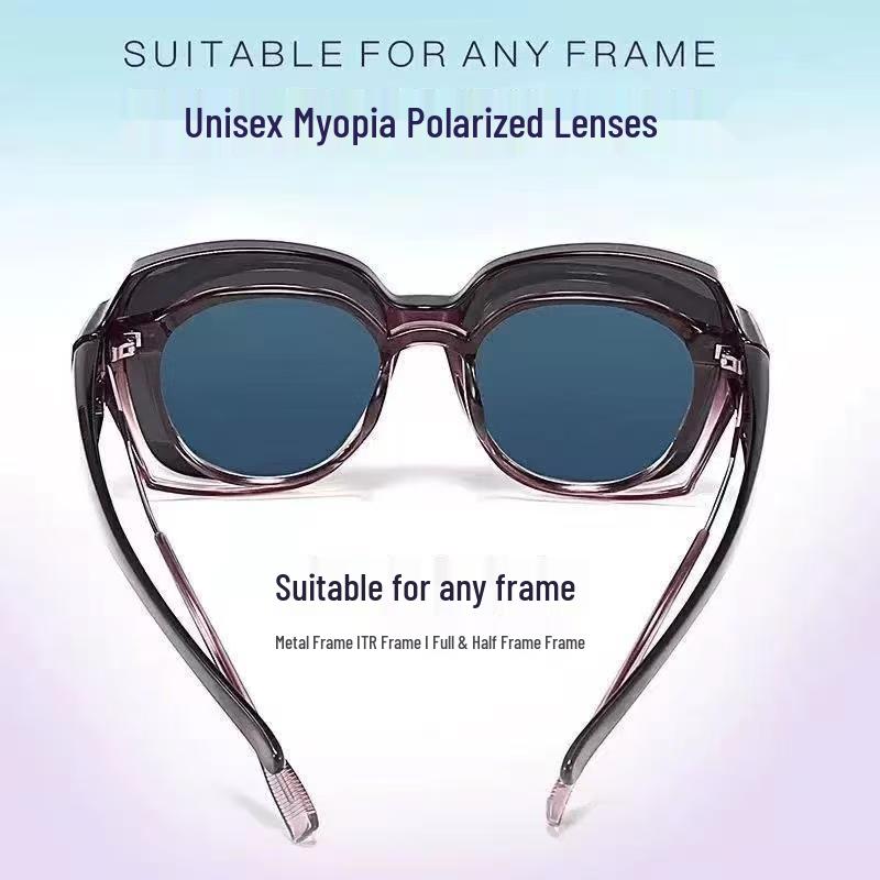 TR1055 Polarized UV Protection Over-Glasses for Myopia, Large Frame Sunglasses for Men & Women