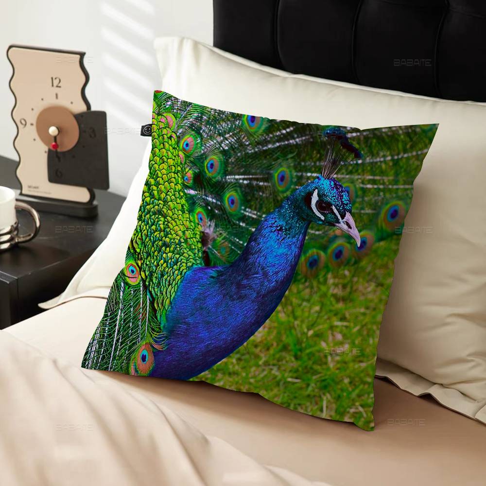 Peacock Pillow Gift Home Office Decoration Pillow Bedroom Sofa Car Cushion CoverPillow Case